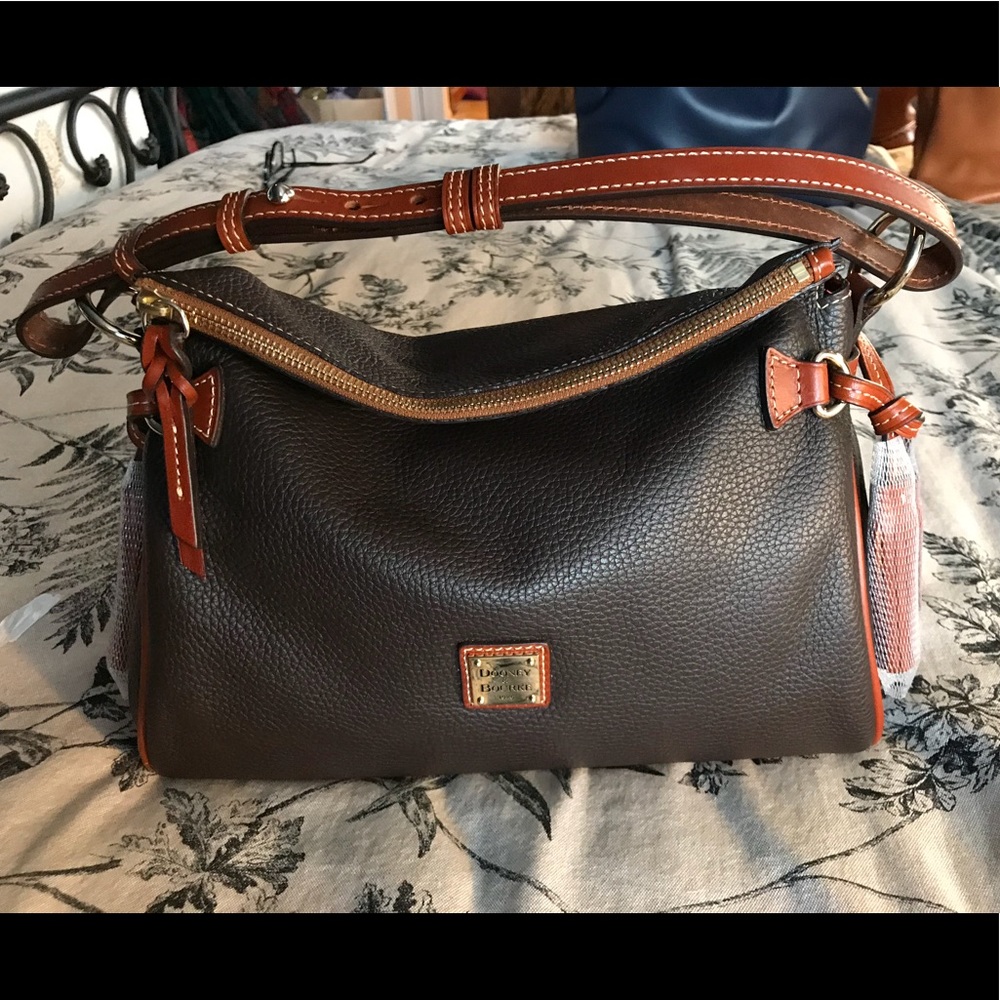 Dooney and Bourke Medium Zip Hobo Chocolate